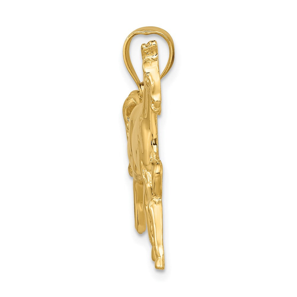 14k Yellow Gold Polished Horse Charm