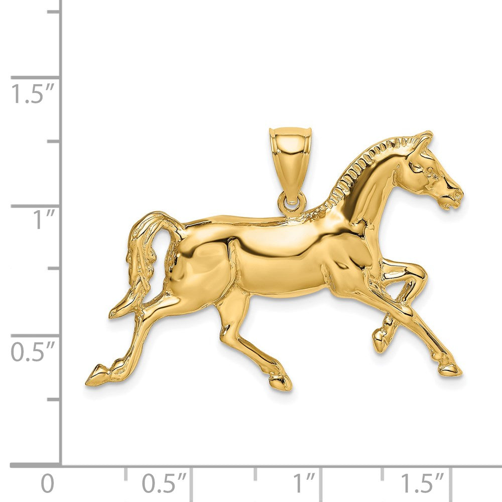 14k Yellow Gold Polished Horse Charm