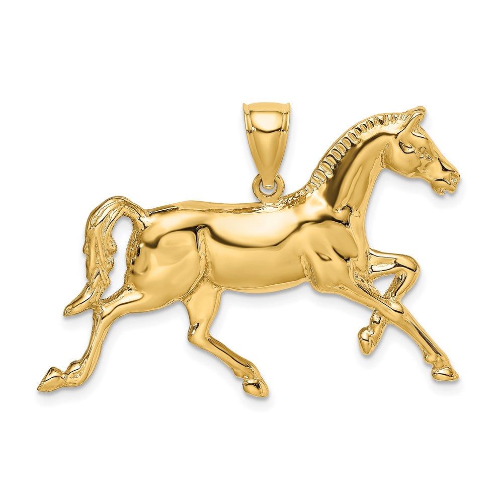 14k Yellow Gold Polished Horse Charm