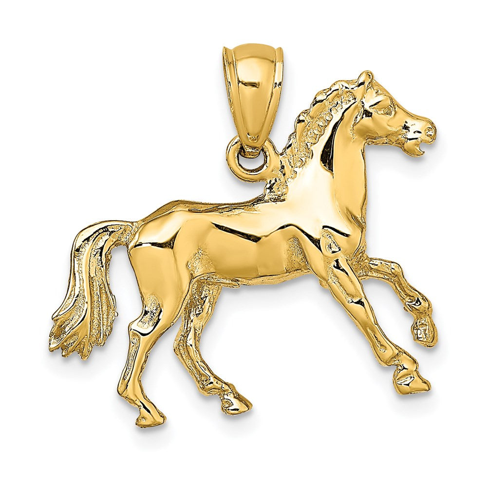 14k Yellow Gold 3-D Horse Charm