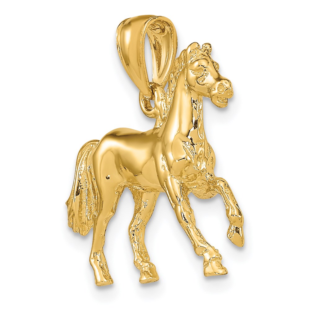 14k Yellow Gold 3-D Horse Charm