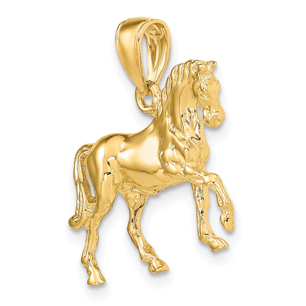 14k Yellow Gold 3-D Horse Charm