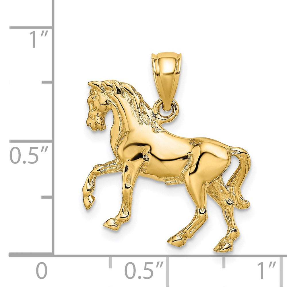 14k Yellow Gold 3-D Horse Charm