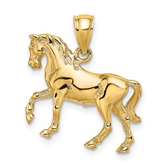 14k Yellow Gold 3-D Horse Charm