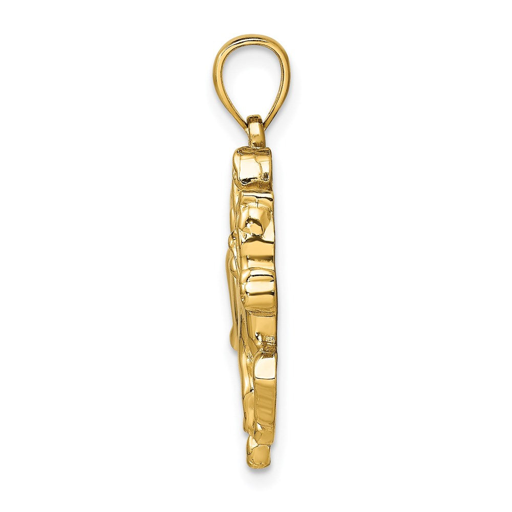 14k Yellow Gold Jockey on Horse Charm