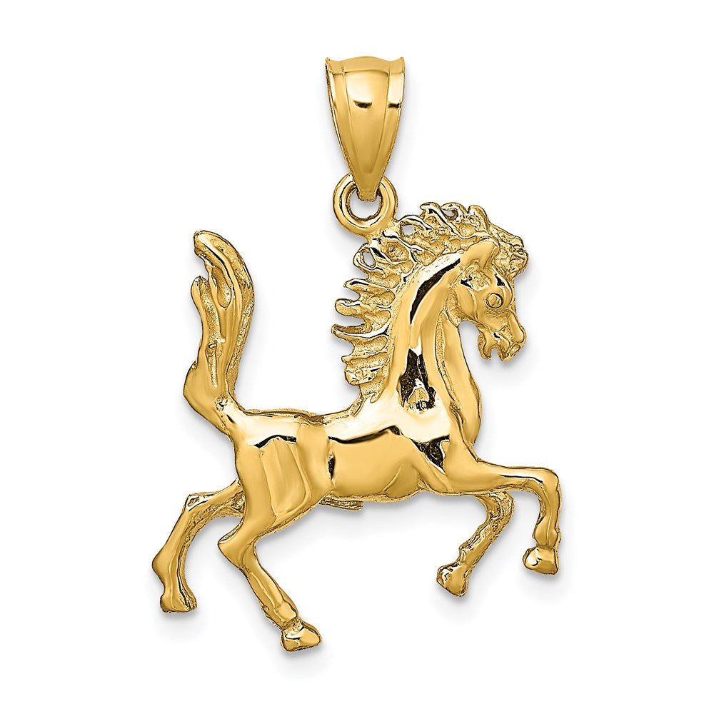 14k Yellow Gold 3-D Horse Charm