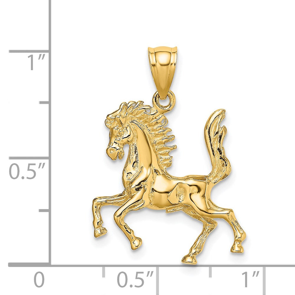 14k Yellow Gold 3-D Horse Charm