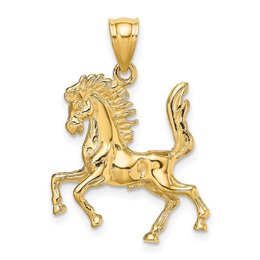 14k Yellow Gold 3-D Horse Charm