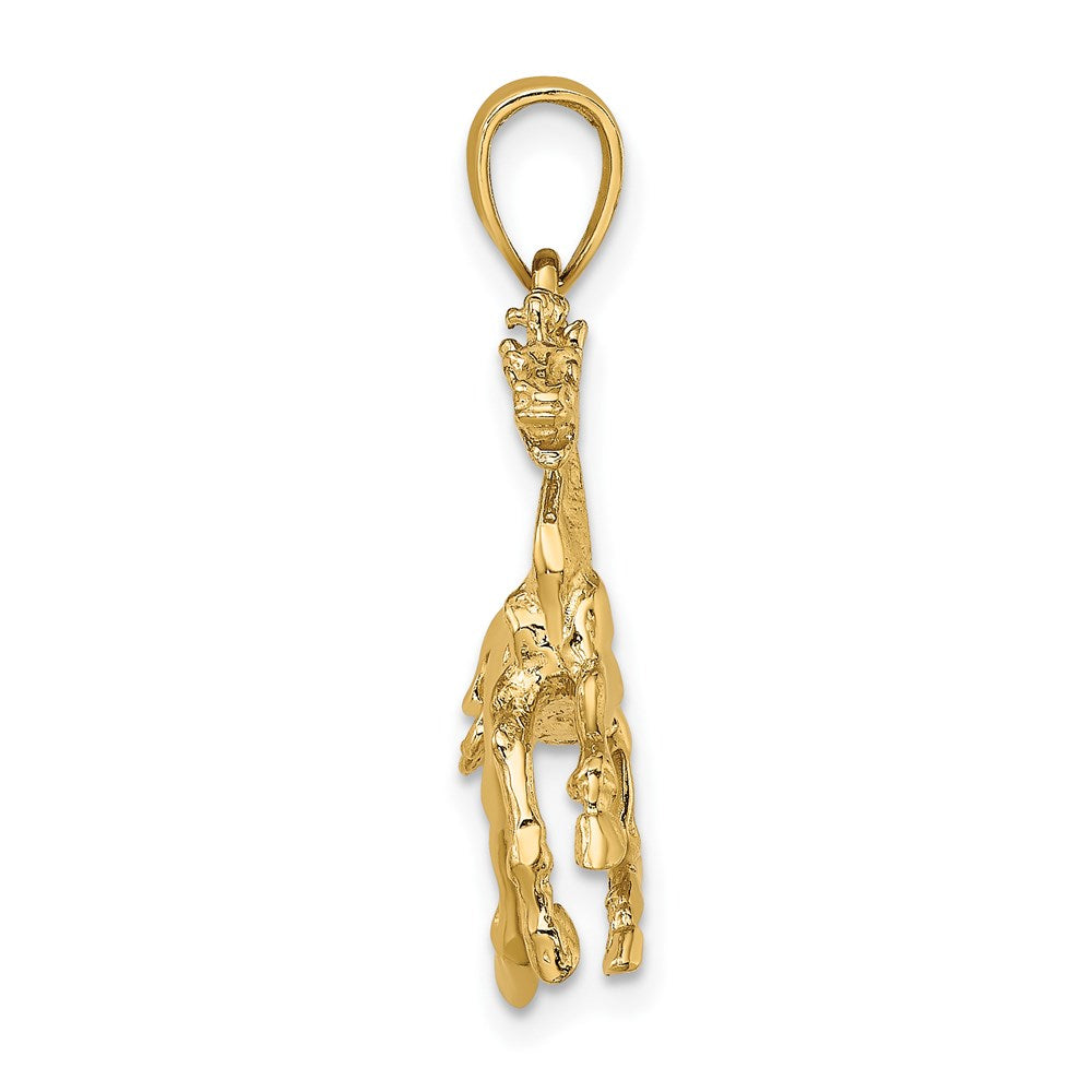 14k Yellow Gold 3-D Horse Trotting Charm