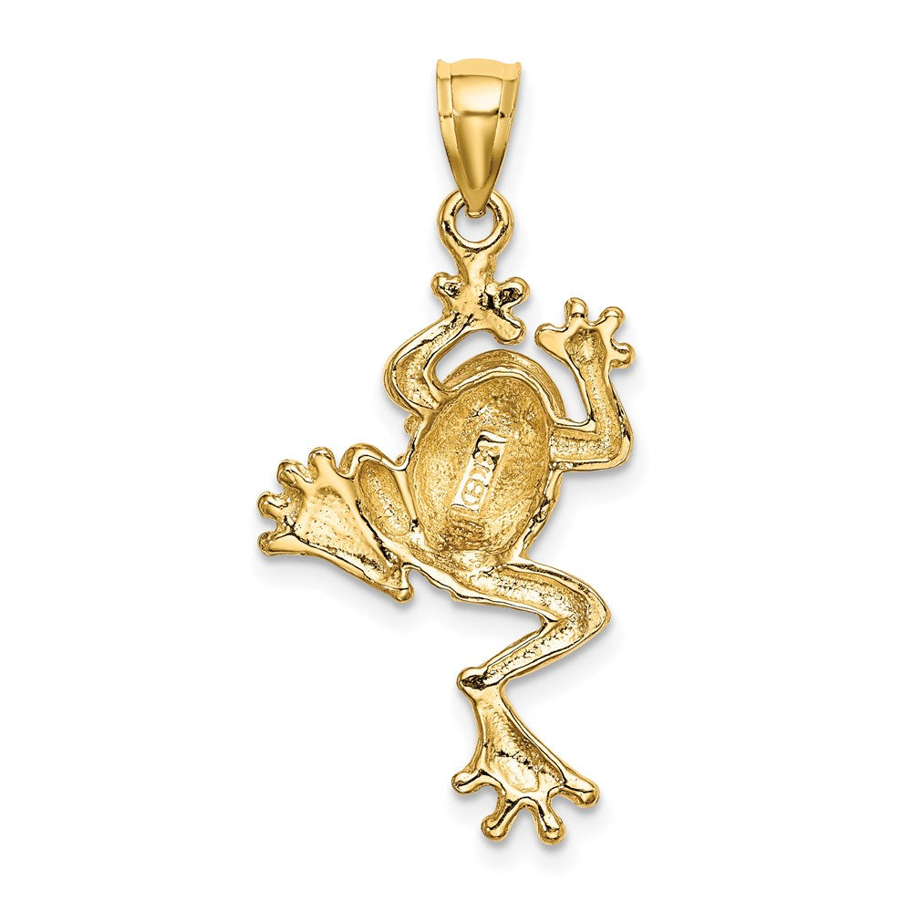 14k Yellow Gold Frog w/ Textured Back Charm