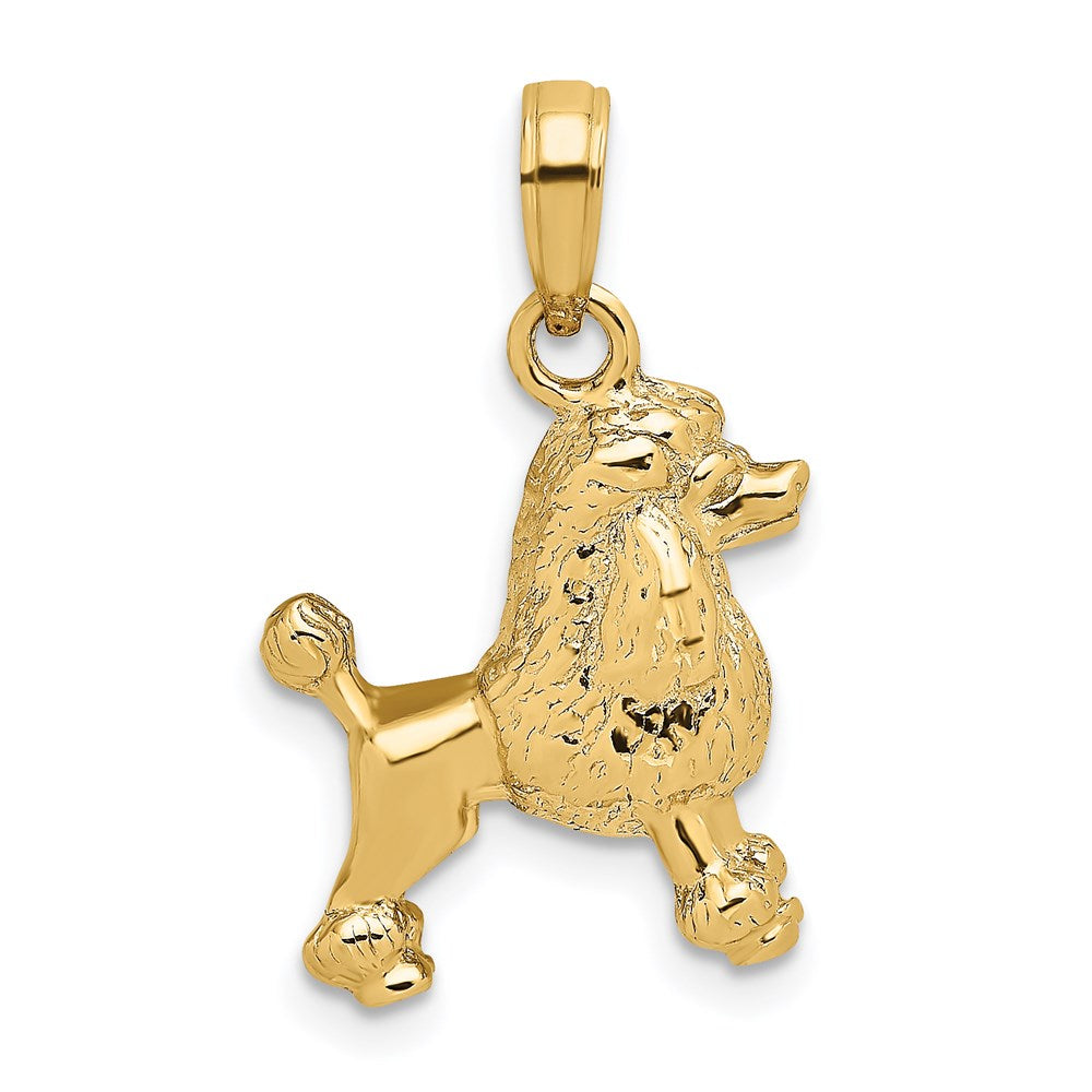 14k Yellow Gold 3-D Poodle Dog Charm