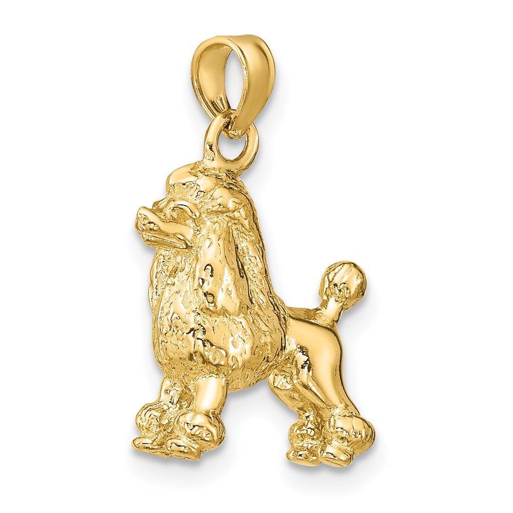 14k Yellow Gold 3-D Poodle Dog Charm