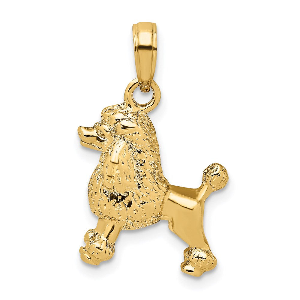 14k Yellow Gold 3-D Poodle Dog Charm