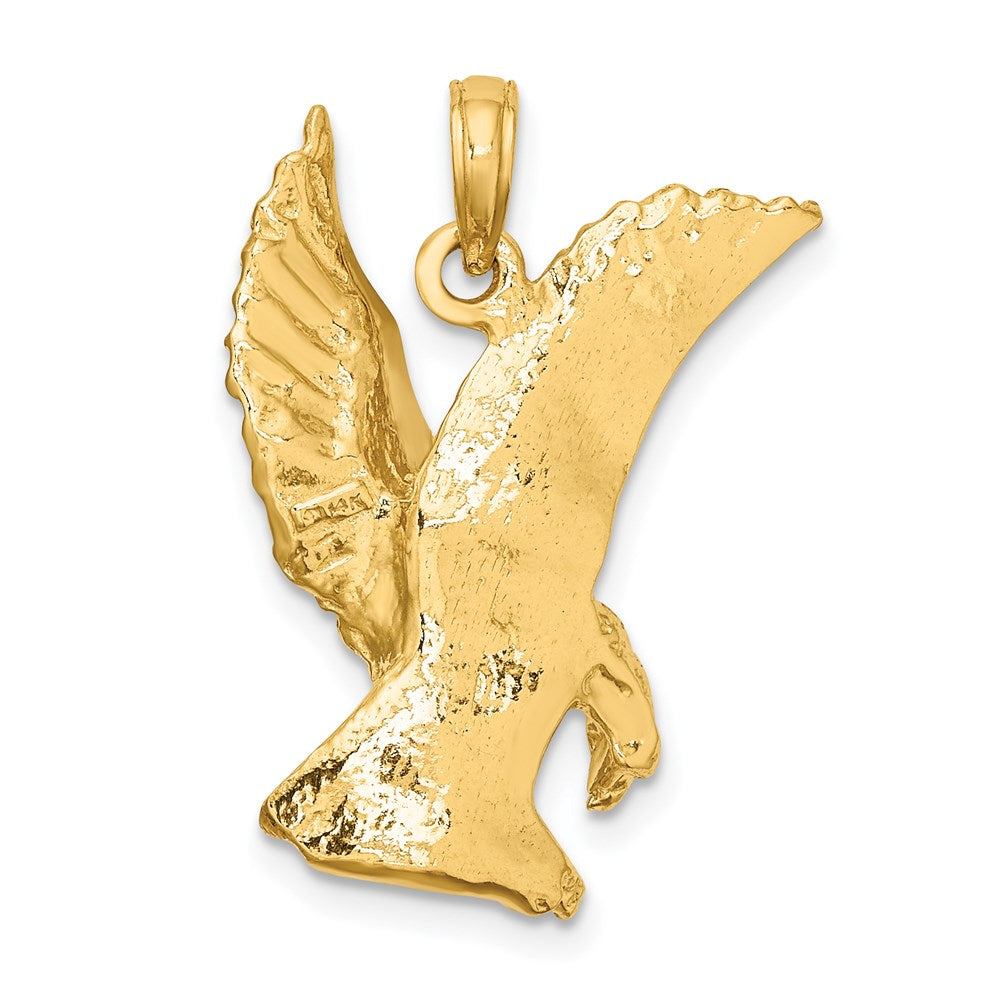 14k Yellow Gold Eagle Landing w/Wings Up Charm