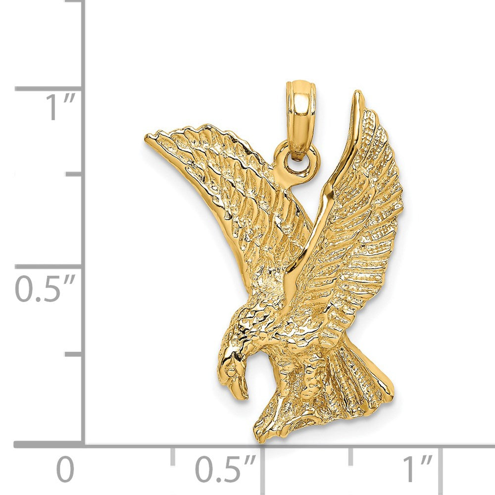 14k Yellow Gold Eagle Landing w/Wings Up Charm