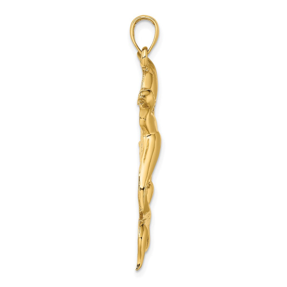 14k Yellow Gold Duck Flying From Willow Charm