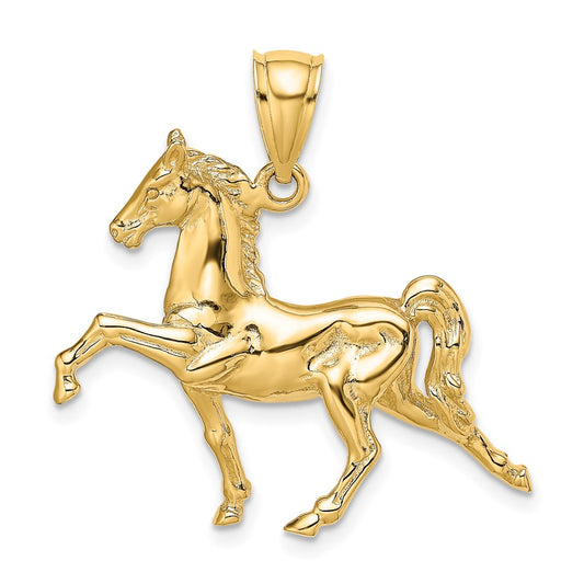 14k Yellow Gold 3-D Tennessee Walking Horse Charm