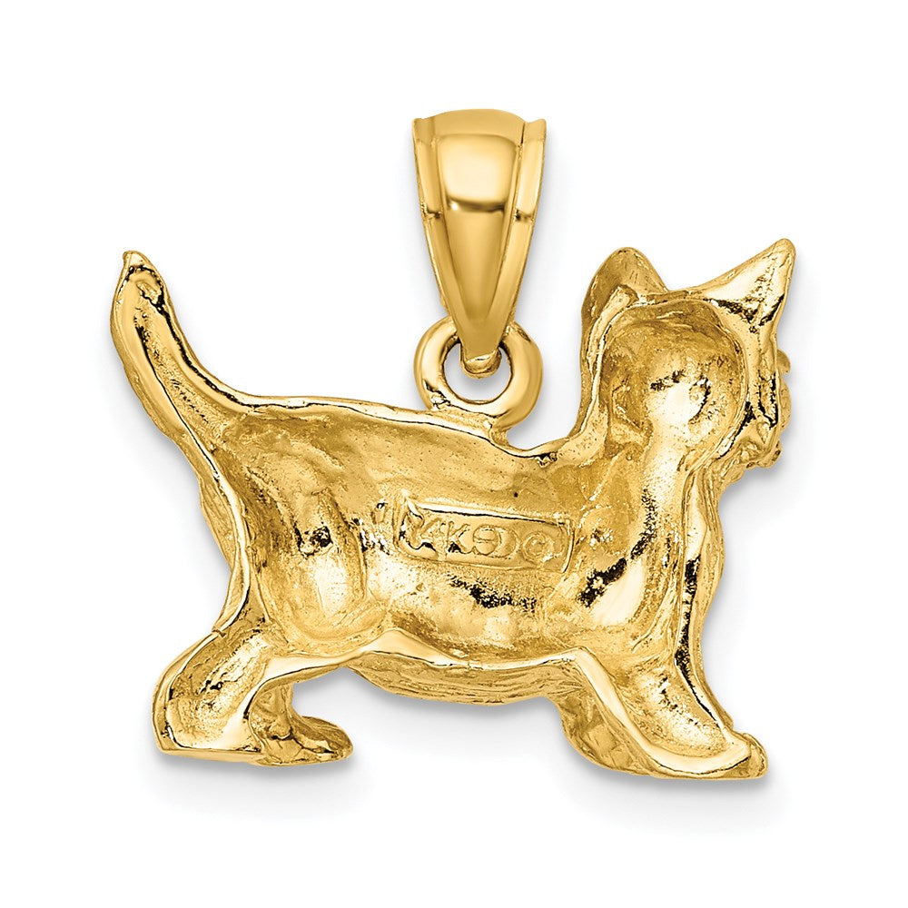 14k Yellow Gold Cat Standing w/Raised Tail Charm