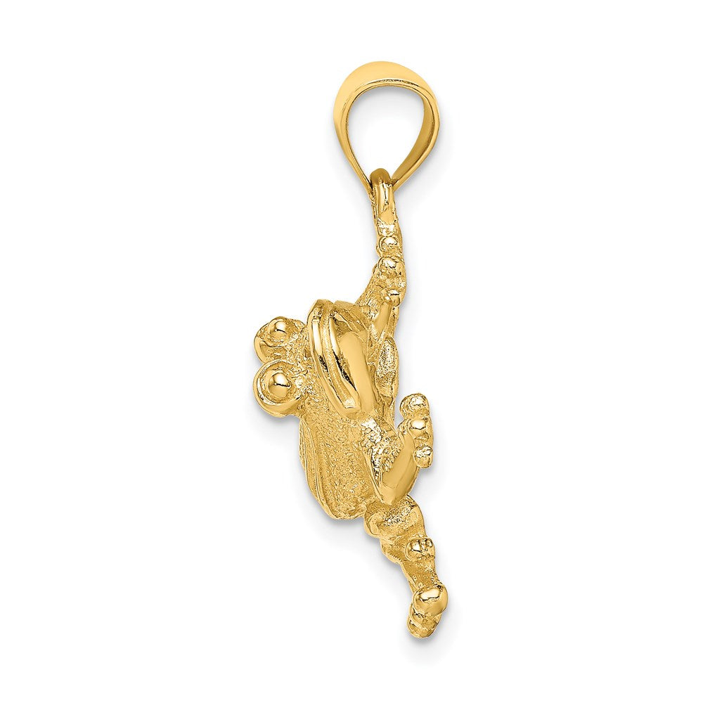 14k Yellow Gold 2-D Frog Sitting Charm