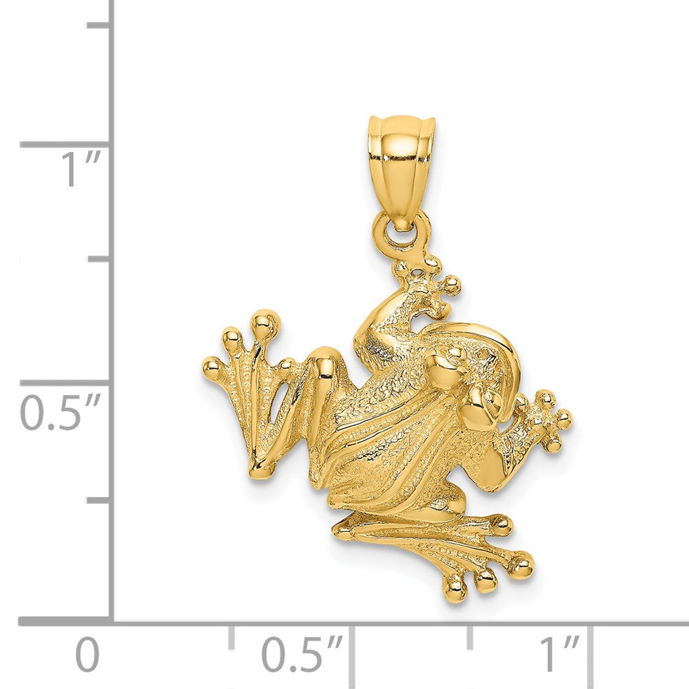 14k Yellow Gold 2-D Frog Sitting Charm