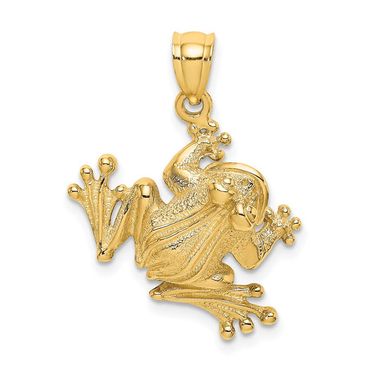 14k Yellow Gold 2-D Frog Sitting Charm