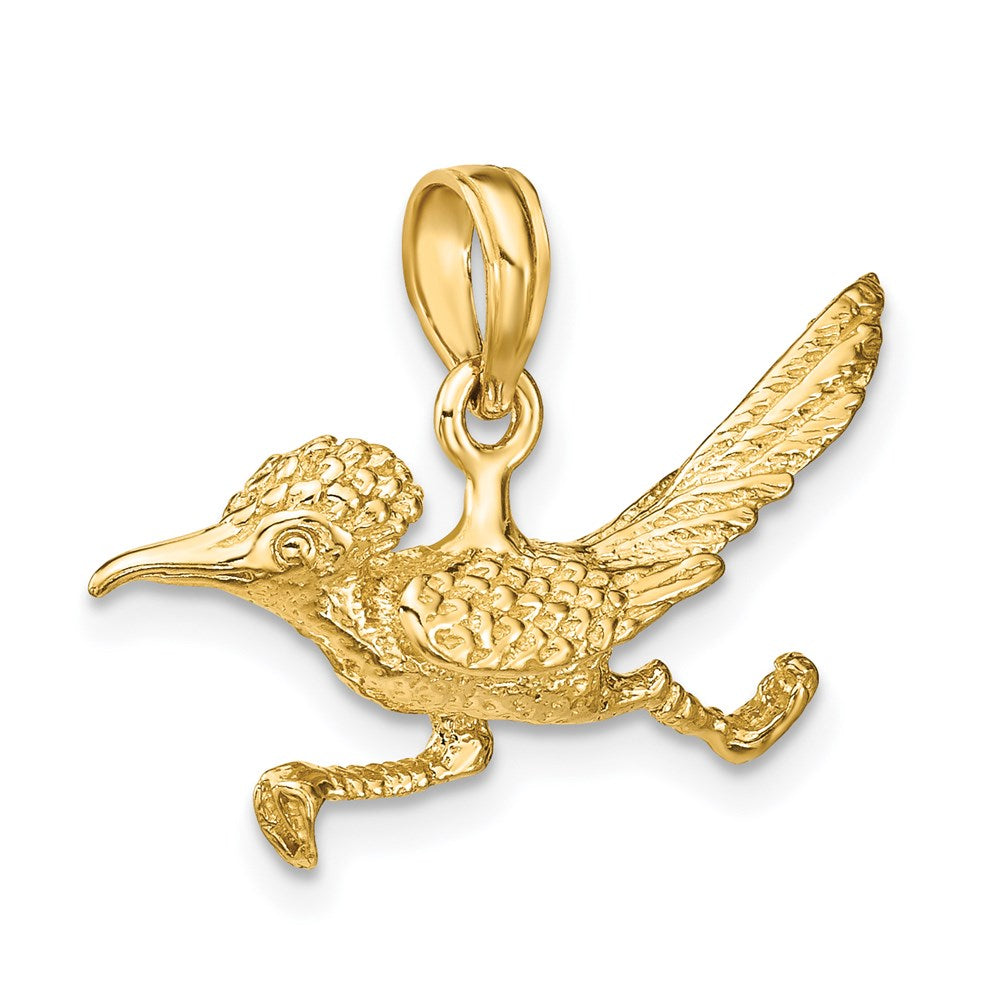 14k Yellow Gold 3-D Road Runner Charm