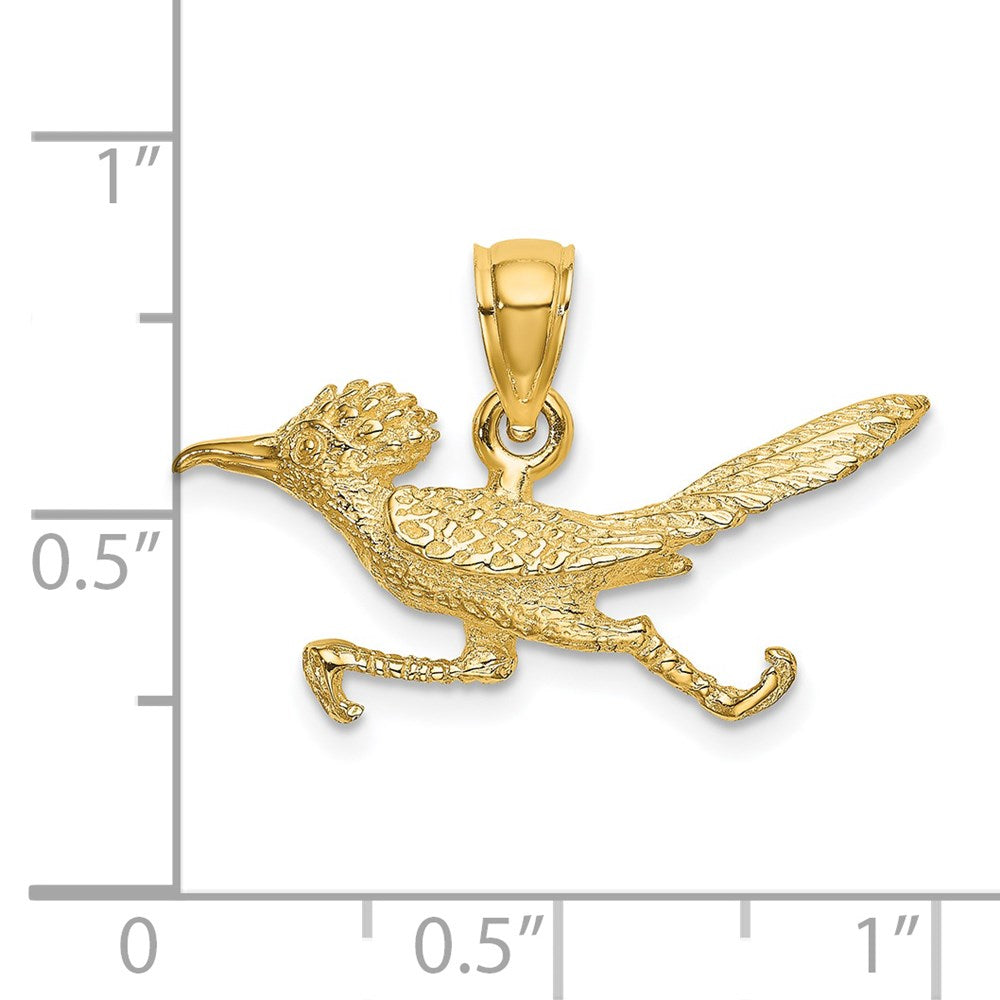 14k Yellow Gold 3-D Road Runner Charm