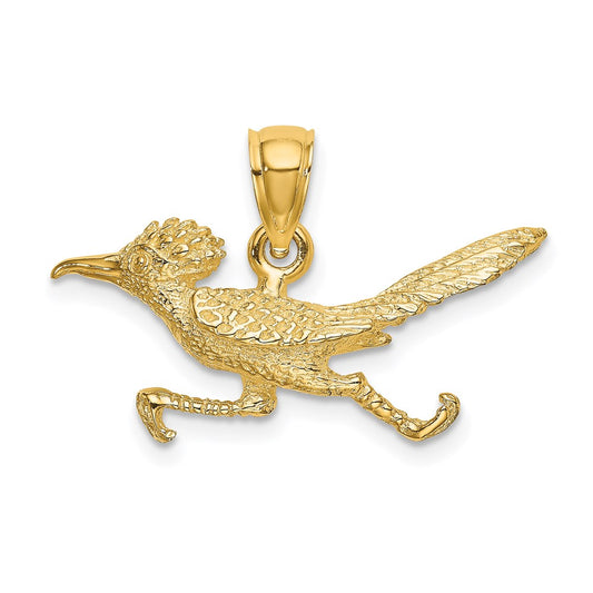 14k Yellow Gold 3-D Road Runner Charm