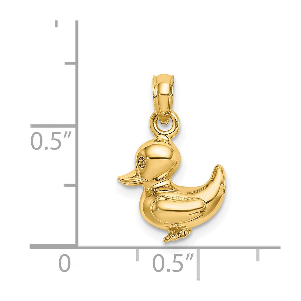 14k Yellow Gold 3-D Duckling Charm