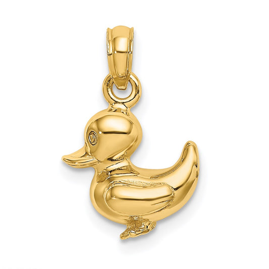 14k Yellow Gold 3-D Duckling Charm