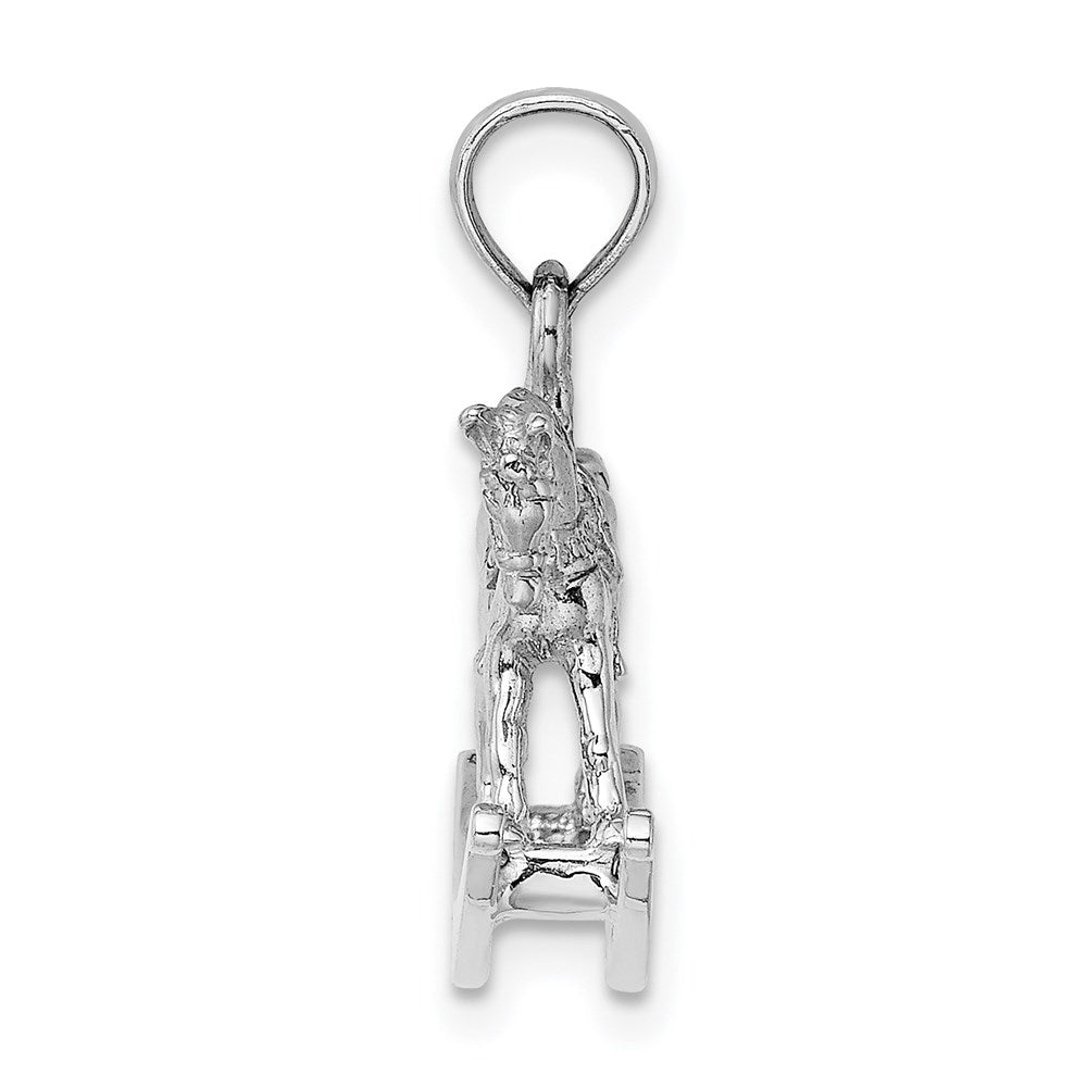 14k White Gold Polished 3-D Rocking Horse Charm