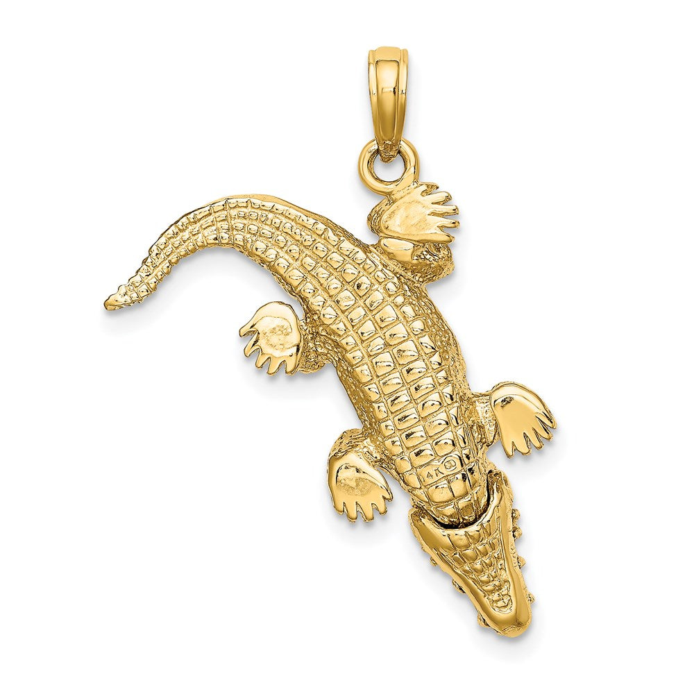 14k Yellow Gold 3-D Alligator w/Moveable Mouth Charm