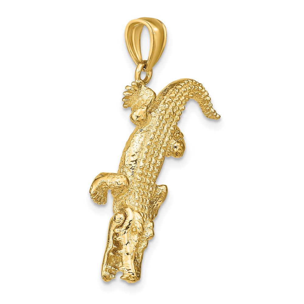 14k Yellow Gold 3-D Alligator w/Moveable Mouth Charm