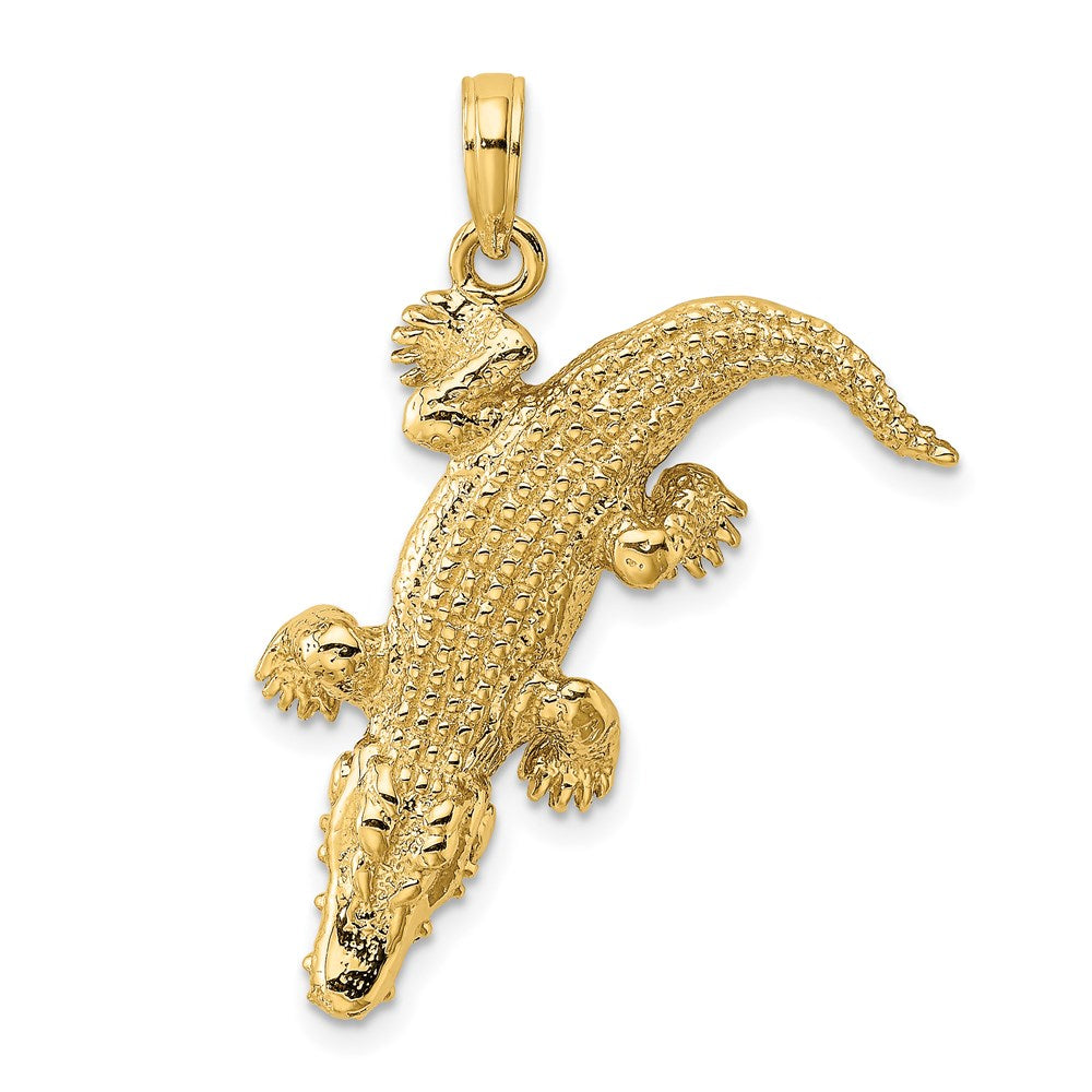 14k Yellow Gold 3-D Alligator w/Moveable Mouth Charm