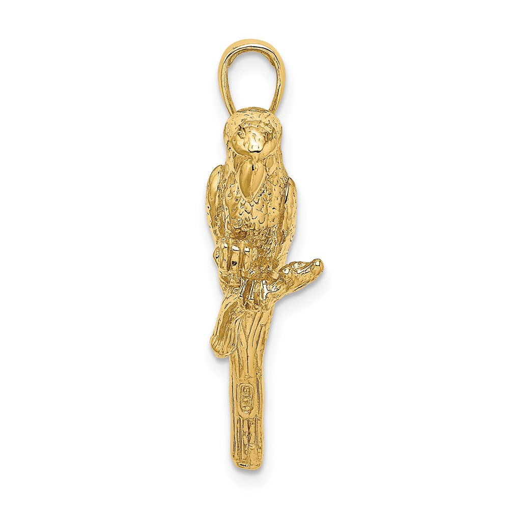 14k Yellow Gold 3-D Parrot Charm