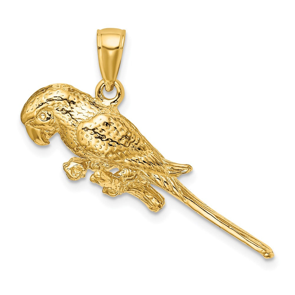 14k Yellow Gold 3-D Parrot Charm