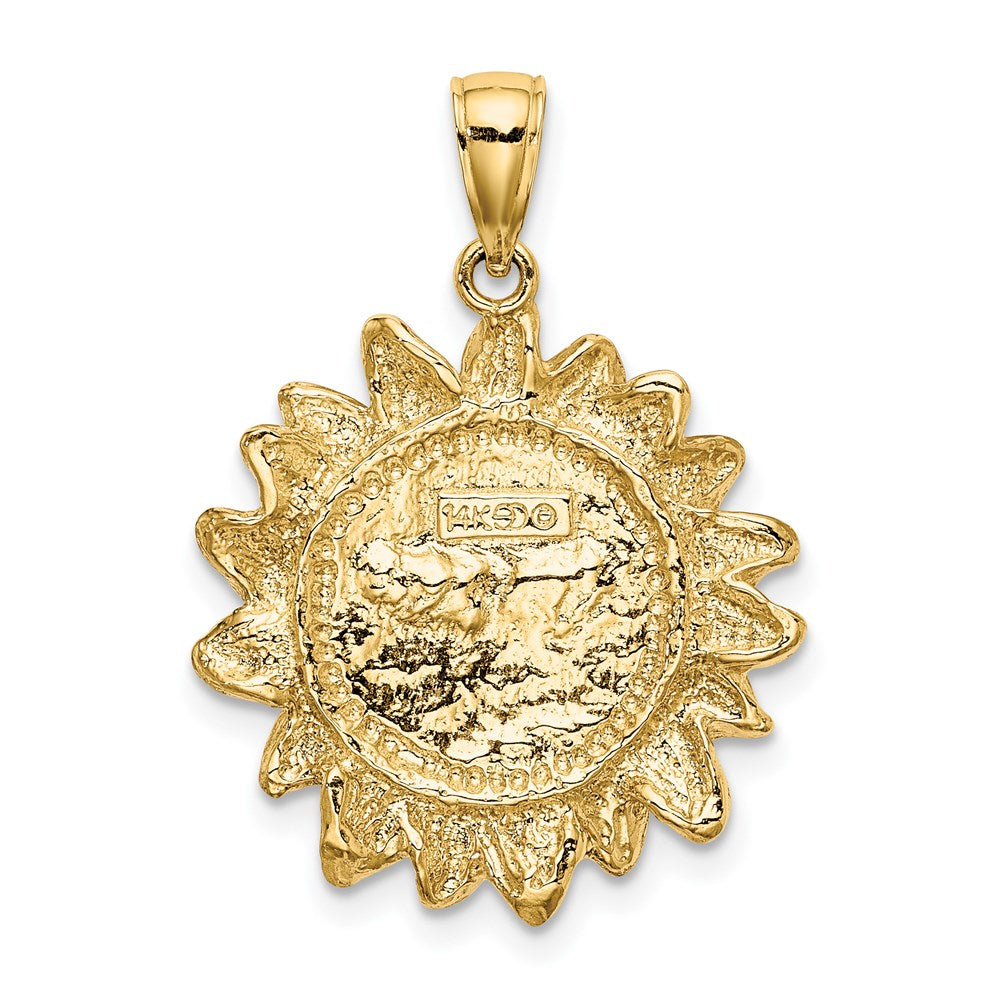 14k Yellow Gold Smiling Sun Charm