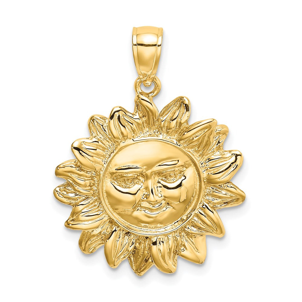 14k Yellow Gold Smiling Sun Charm