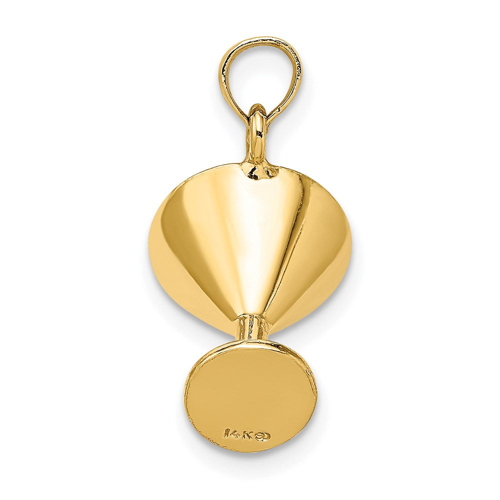 14k Yellow Gold 3-D Martini w/Olive Charm