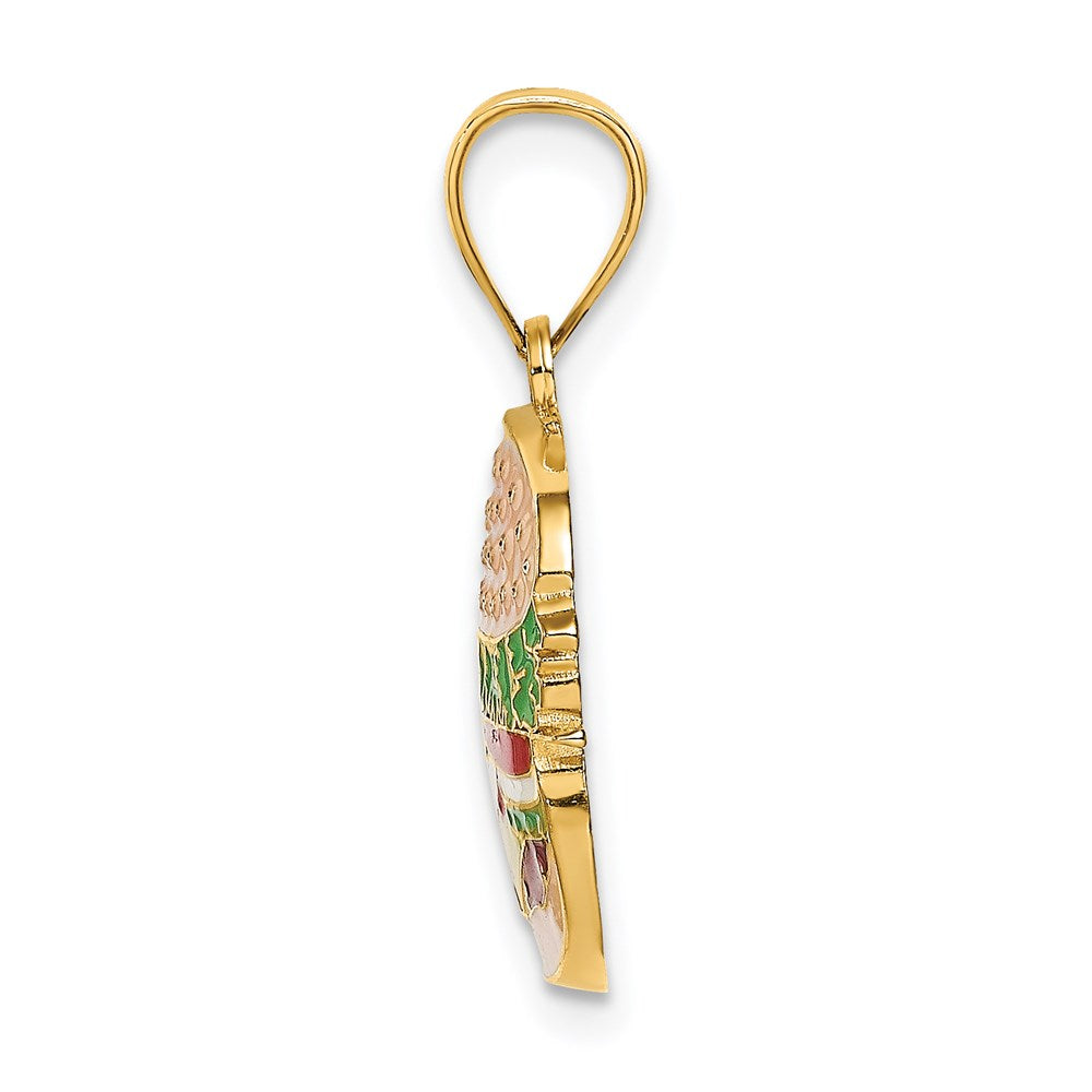 14k Yellow Gold w/Enamel Cheeseburger Charm