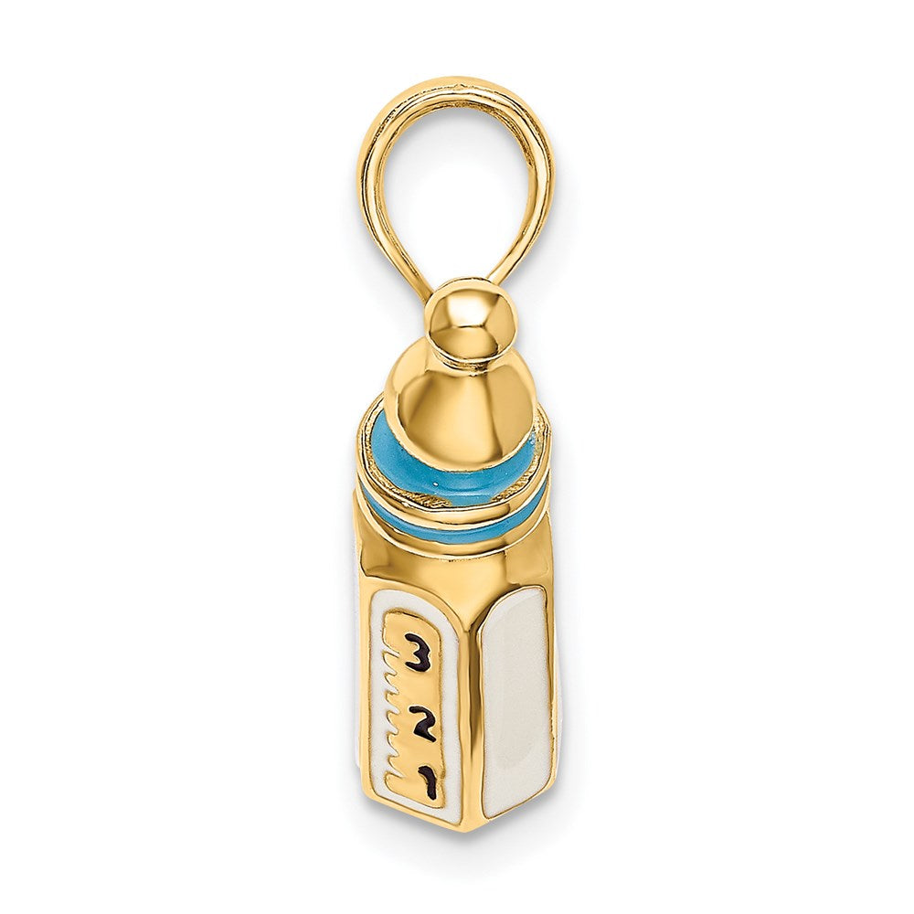 14k Yellow Gold 3-D w/ Enamel Baby Bottle Charm