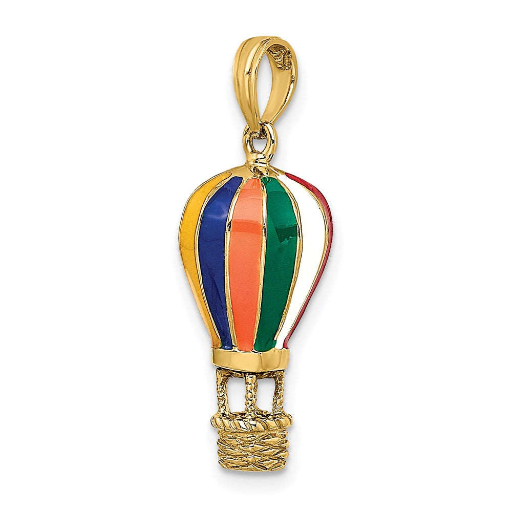 14k Yellow Gold w/ Enamel 3-D Hot Air Balloon Charm