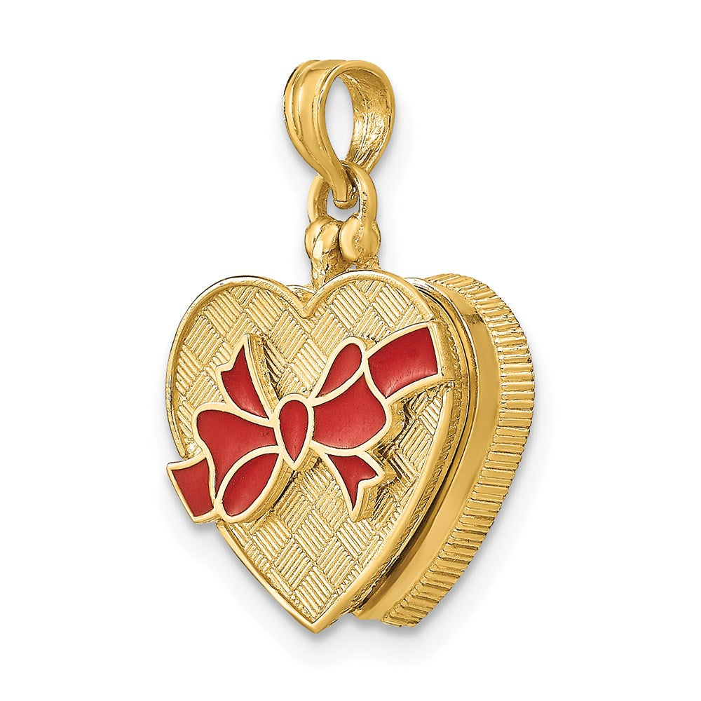 14k Yellow Gold w/ Enamel and I LOVE YOU Inside 3-D Candy Box Charm