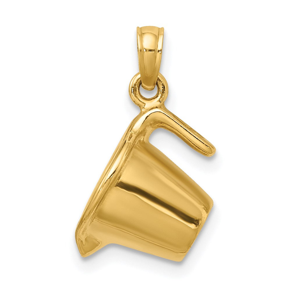 14k Yellow Gold w/ Enamel 3-D Measuring Cup Charm