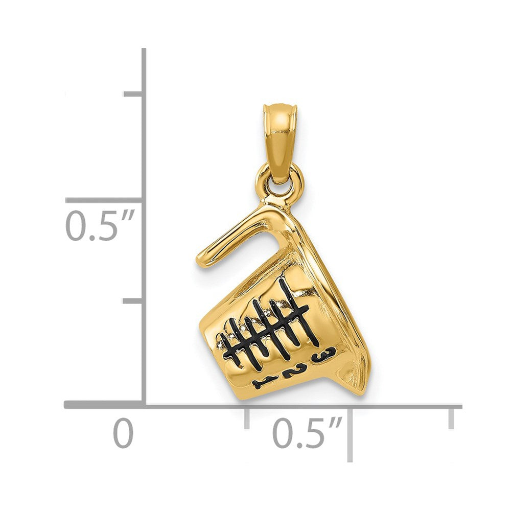 14k Yellow Gold w/ Enamel 3-D Measuring Cup Charm