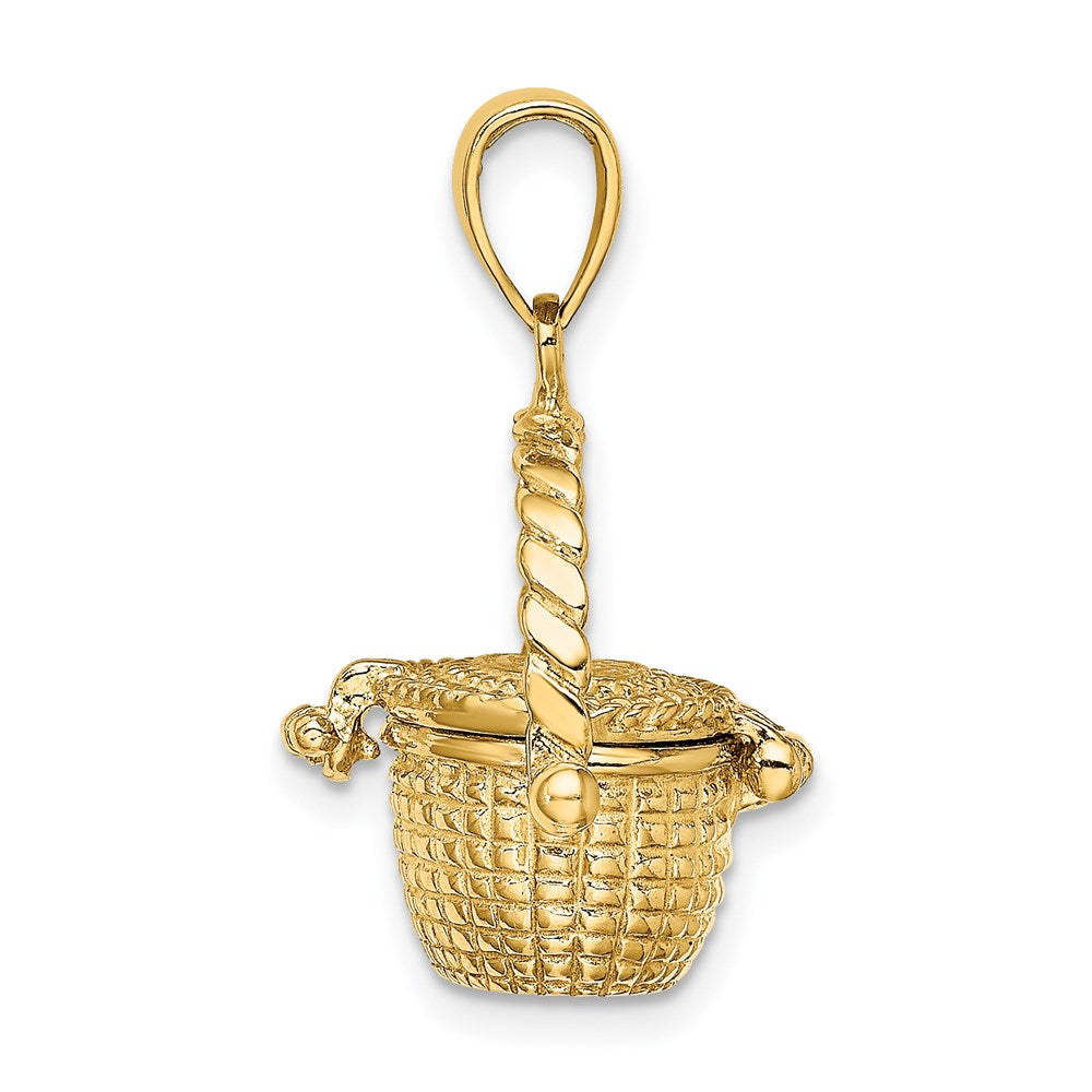 14k Yellow Gold 3-D Moveable Nantucket Basket Charm