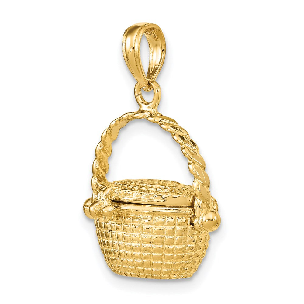 14k Yellow Gold 3-D Moveable Nantucket Basket Charm