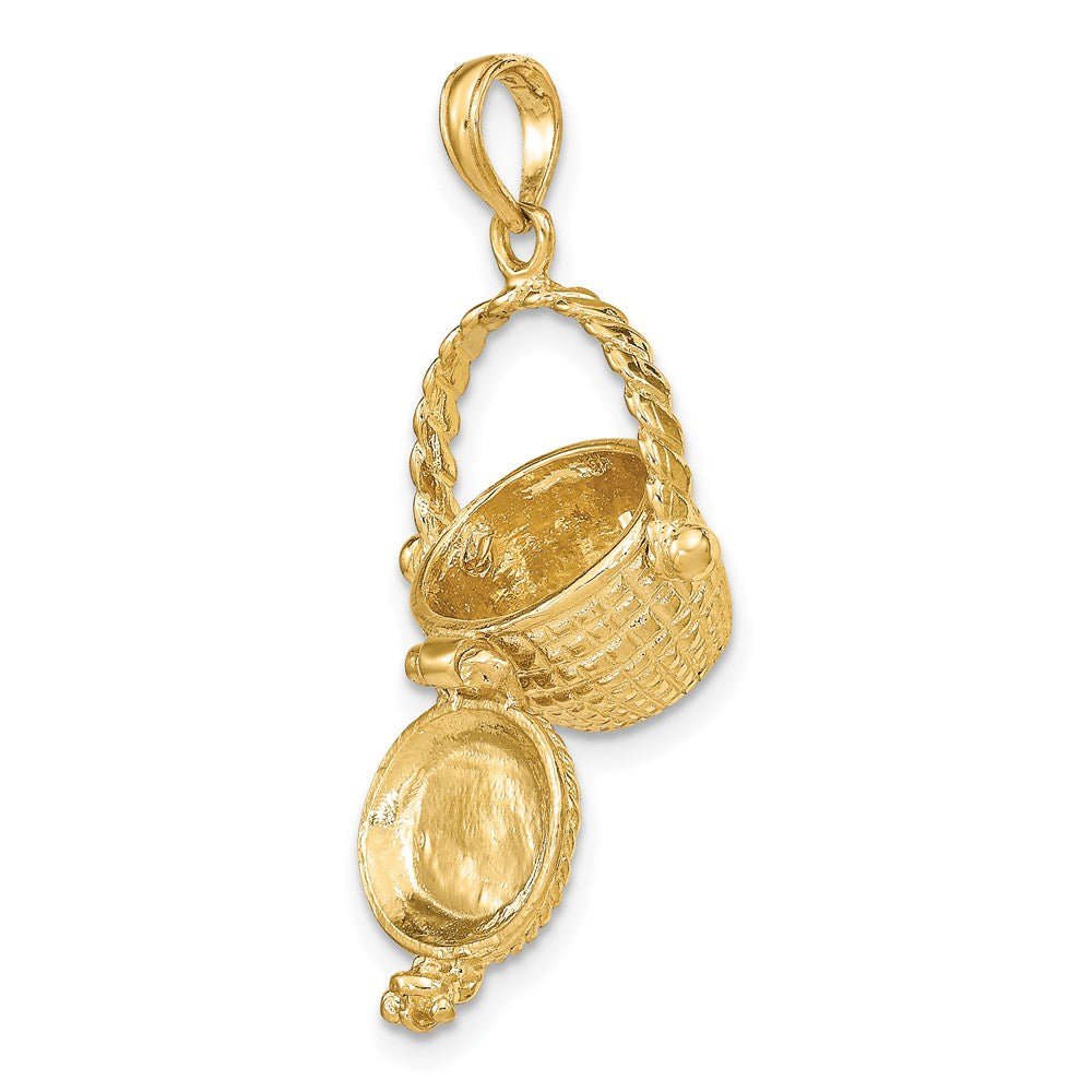 14k Yellow Gold 3-D Moveable Nantucket Basket Charm