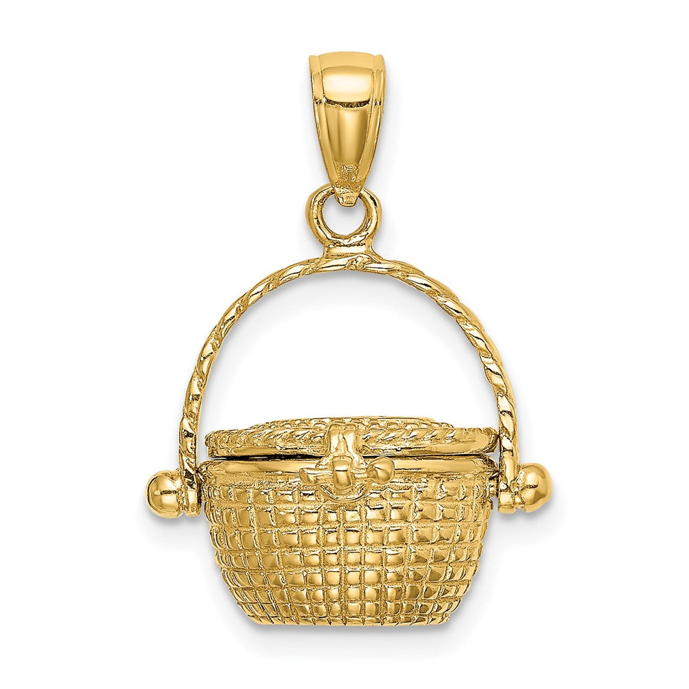 14k Yellow Gold 3-D Moveable Nantucket Basket Charm