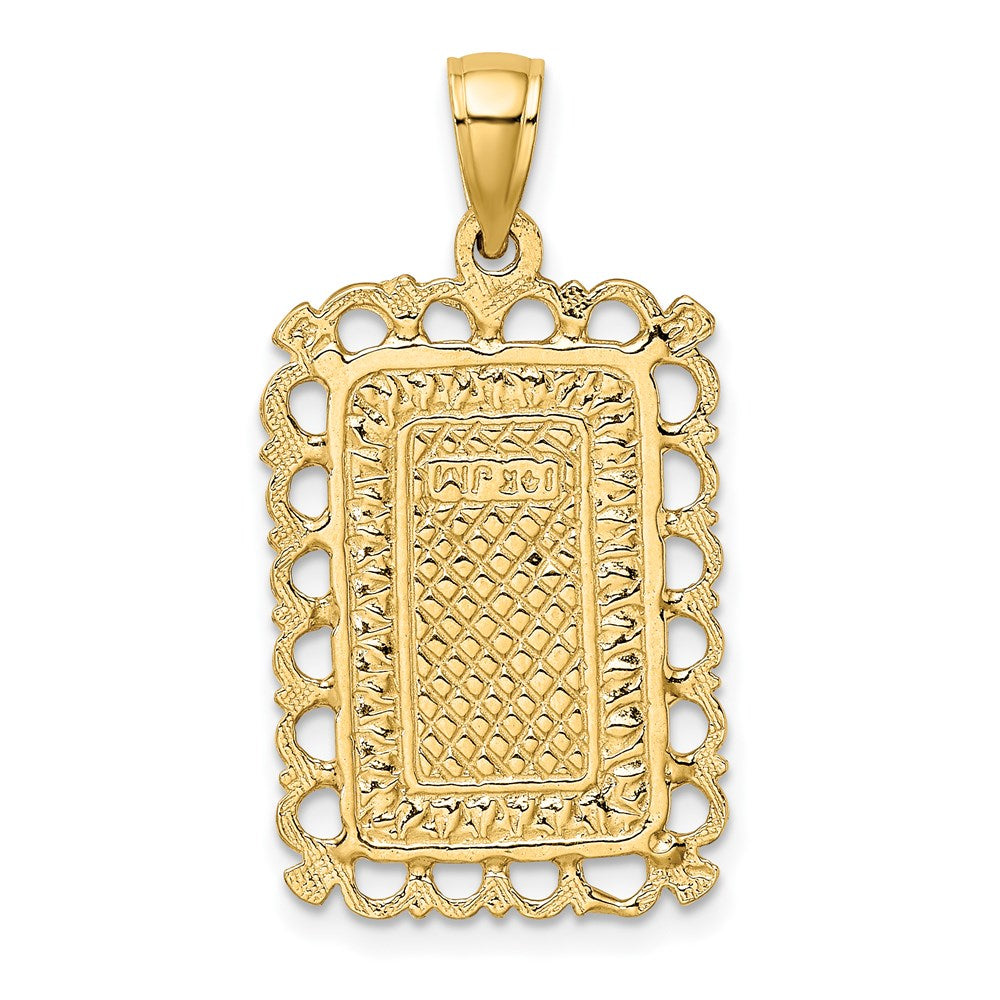 14k Yellow Gold Queen Playing Card Charm